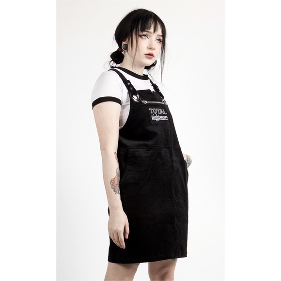 Disturbia Total Nightmare Corduroy Pinafore Dress - Picture 4 of 7
